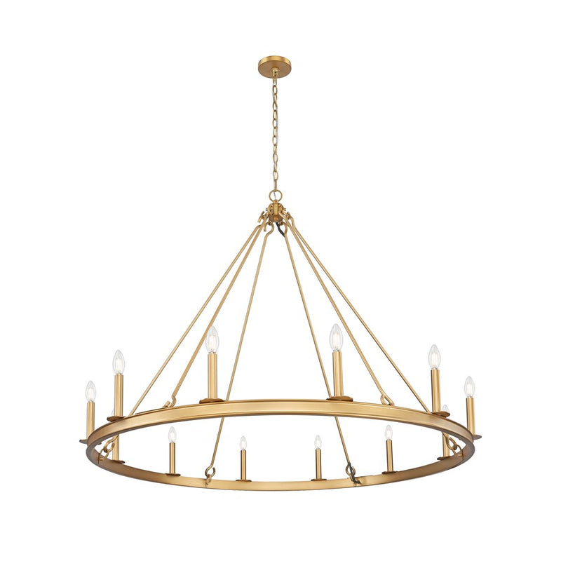 Z-Lite Barclay 12 Light 48" Chandelier, Rubbed Brass/Rubbed Brass