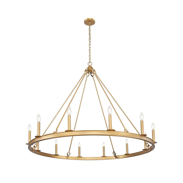 Z-Lite Barclay 12 Light 48" Chandelier, Rubbed Brass/Rubbed Brass