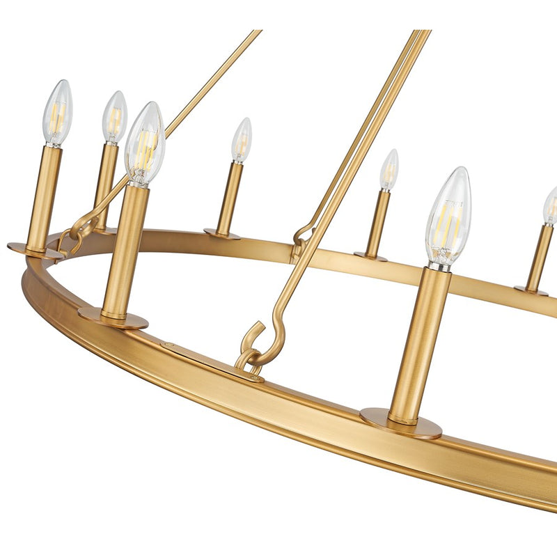 Z-Lite Barclay 12 Light 48" Chandelier, Rubbed Brass/Rubbed Brass