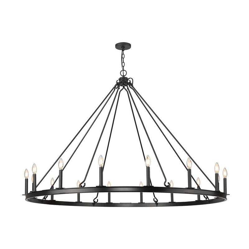 Z-Lite Barclay 16 Light 62" Chandelier, Matte Black/Matte Black - 482R-16MB