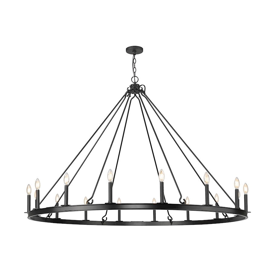Z-Lite Barclay 16 Light 62" Chandelier, Matte Black/Matte Black - 482R-16MB
