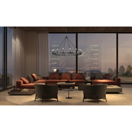 Z-Lite Barclay 16 Light 62" Chandelier, Matte Black/Matte Black