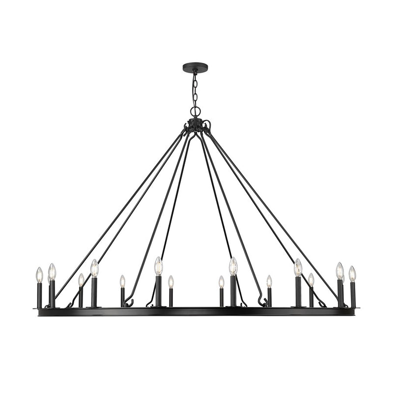 Z-Lite Barclay 16 Light 62" Chandelier, Matte Black/Matte Black