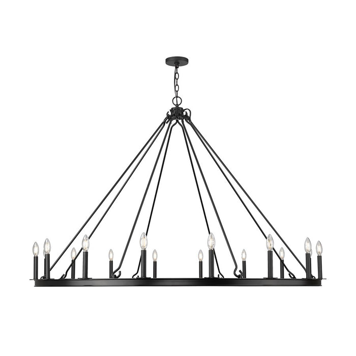 Z-Lite Barclay 16 Light 62" Chandelier, Matte Black/Matte Black