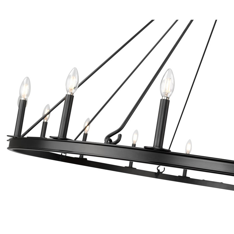Z-Lite Barclay 16 Light 62" Chandelier, Matte Black/Matte Black