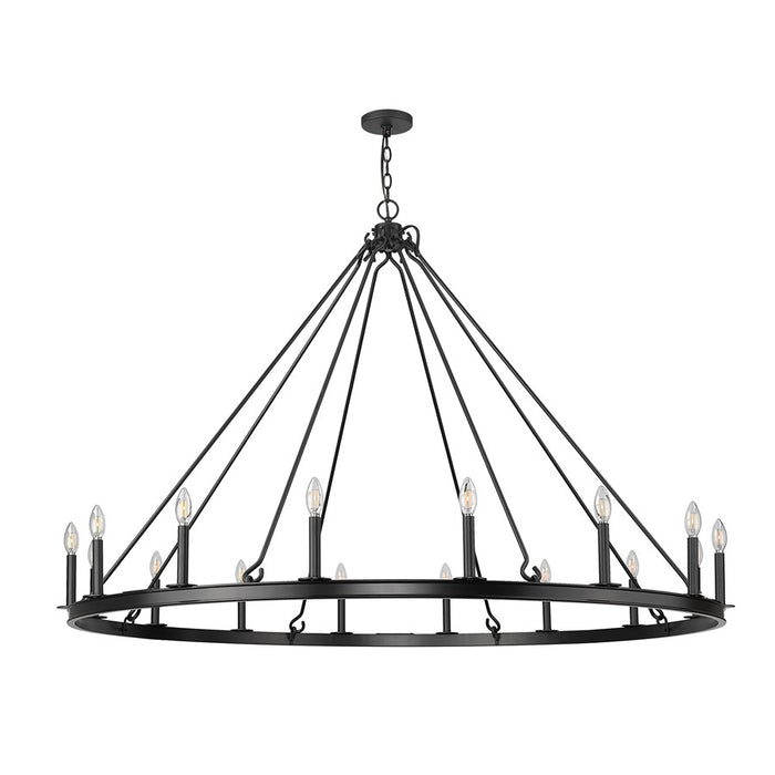 Z-Lite Barclay 16 Light 62" Chandelier, Matte Black/Matte Black