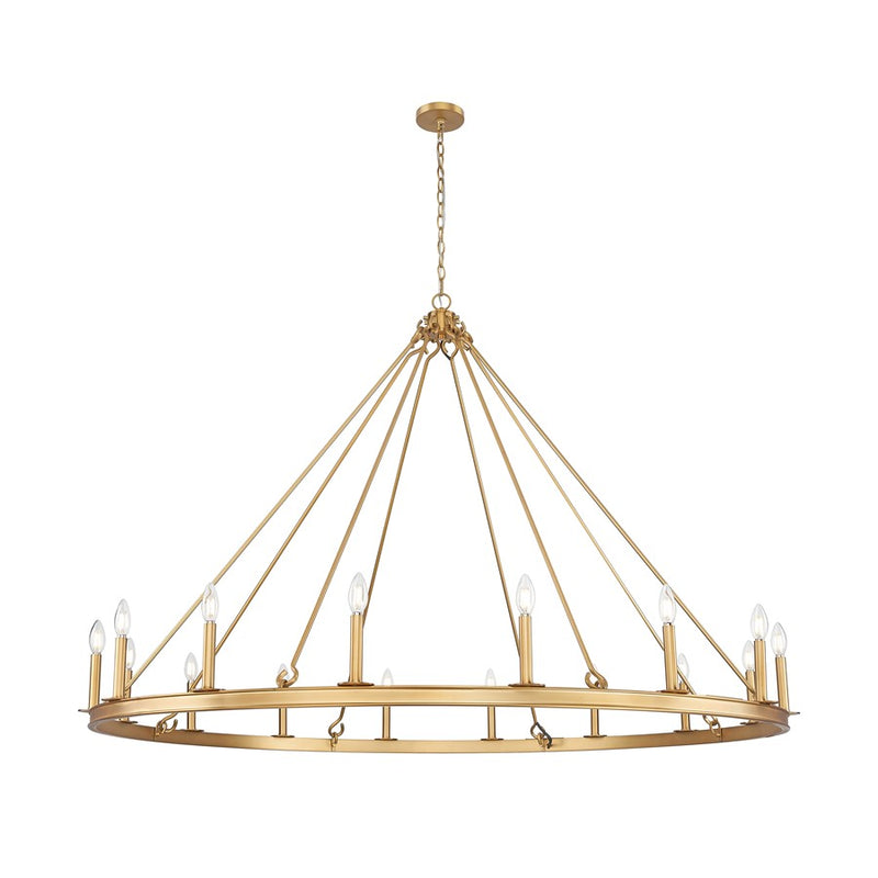 Z-Lite Barclay 16 Light 62" Chandelier, Rubbed Brass/Rubbed Brass - 482R-16RB