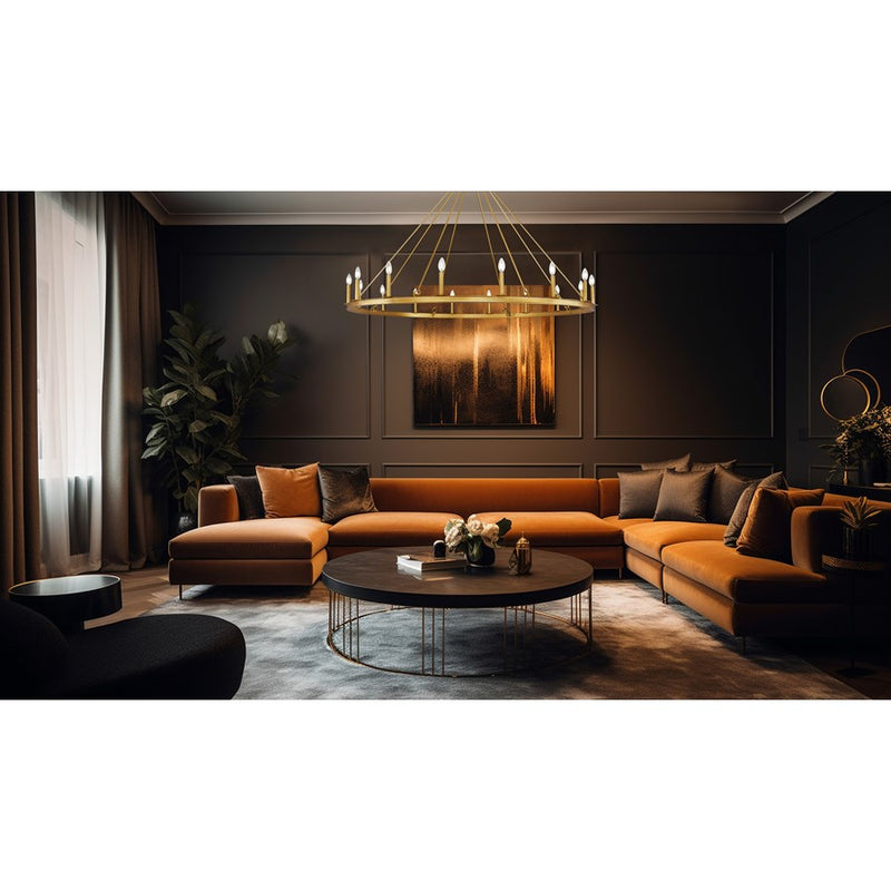 Z-Lite Barclay 16 Light 62" Chandelier, Rubbed Brass/Rubbed Brass