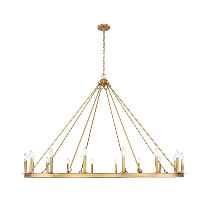 Z-Lite Barclay 16 Light 62" Chandelier, Rubbed Brass/Rubbed Brass