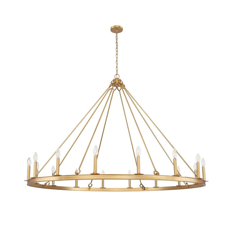 Z-Lite Barclay 16 Light 62" Chandelier, Rubbed Brass/Rubbed Brass