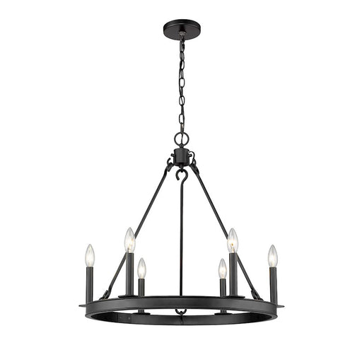 Z-Lite Barclay 6 Light 24" Chandelier, Matte Black -482R-6MB
