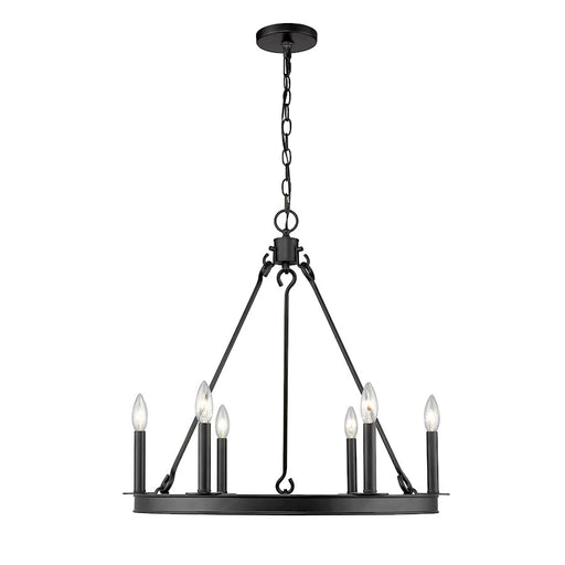 Z-Lite Barclay 6 Light 24" Chandelier, Matte Black
