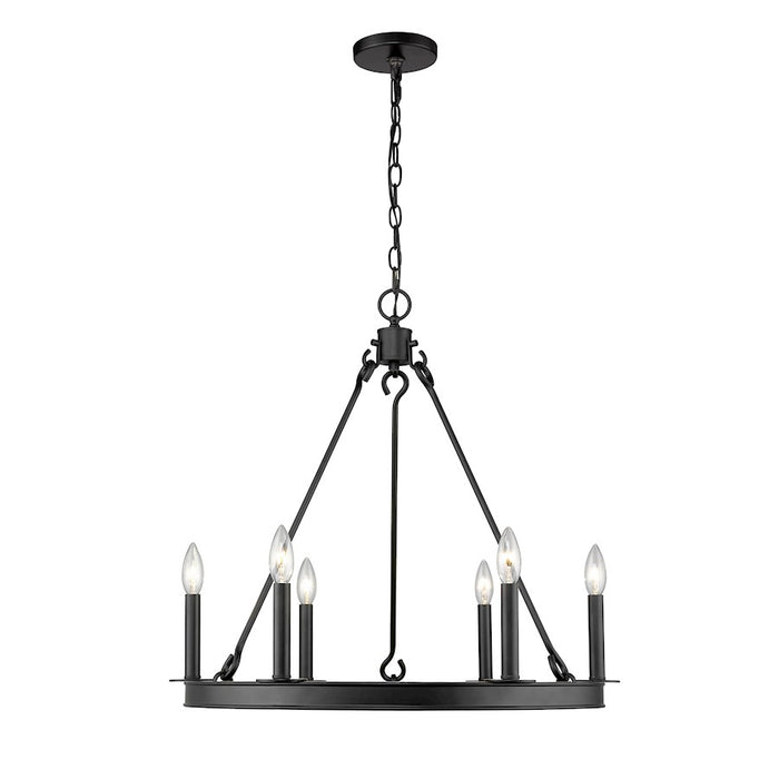 Z-Lite Barclay 6 Light 24" Chandelier, Matte Black