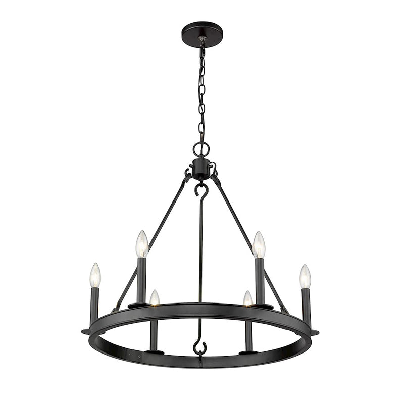 Z-Lite Barclay 6 Light 24" Chandelier, Matte Black