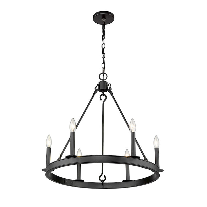 Z-Lite Barclay 6 Light 24" Chandelier, Matte Black