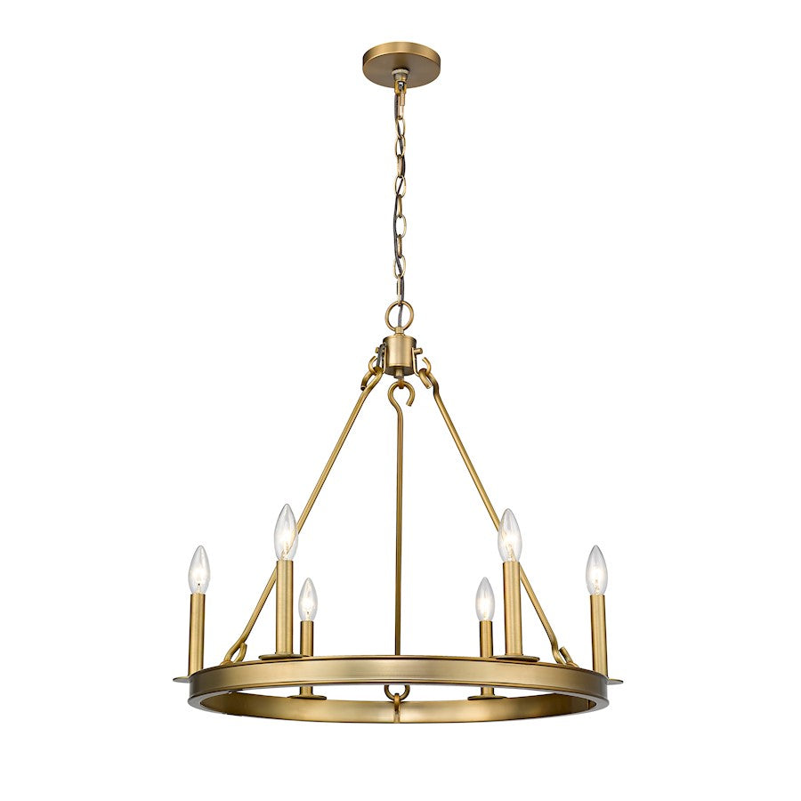 Z-Lite Barclay 6 Light 24" Chandelier, Olde Brass -482R-6OBR