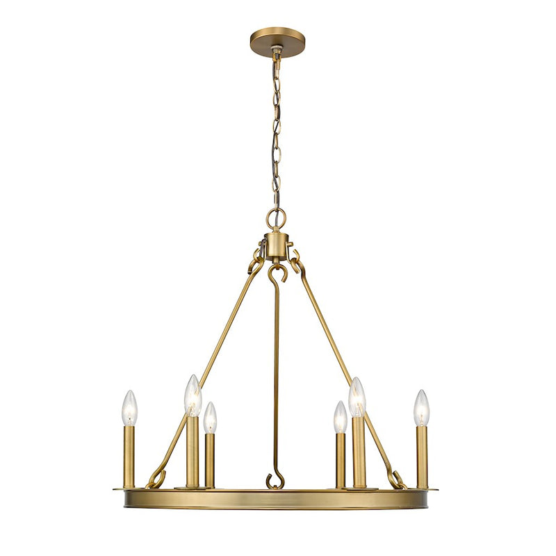 Z-Lite Barclay 6 Light 24" Chandelier, Olde Brass