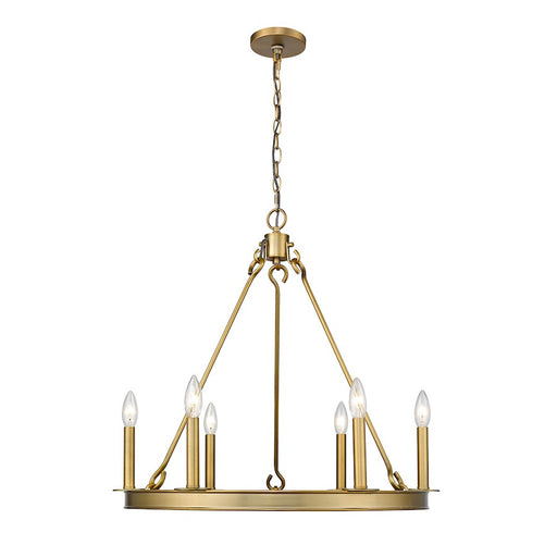 Z-Lite Barclay 6 Light 24" Chandelier, Olde Brass