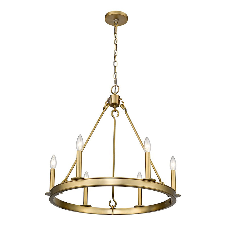 Z-Lite Barclay 6 Light 24" Chandelier, Olde Brass