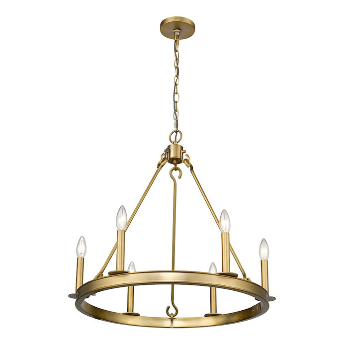 Z-Lite Barclay 6 Light 24" Chandelier, Olde Brass