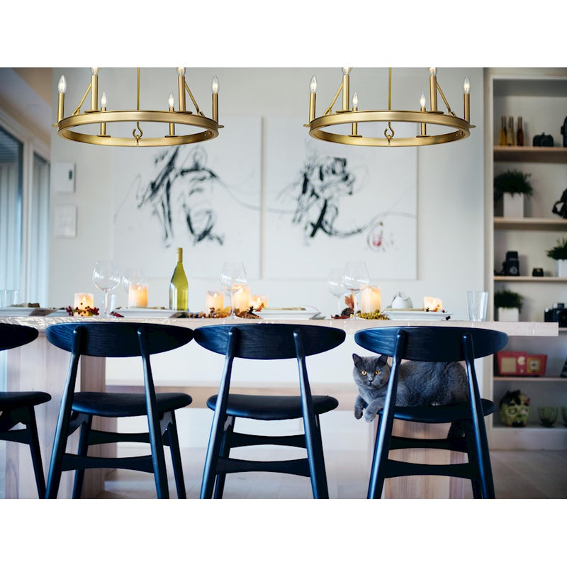 Z-Lite Barclay 6 Light 24" Chandelier, Olde Brass