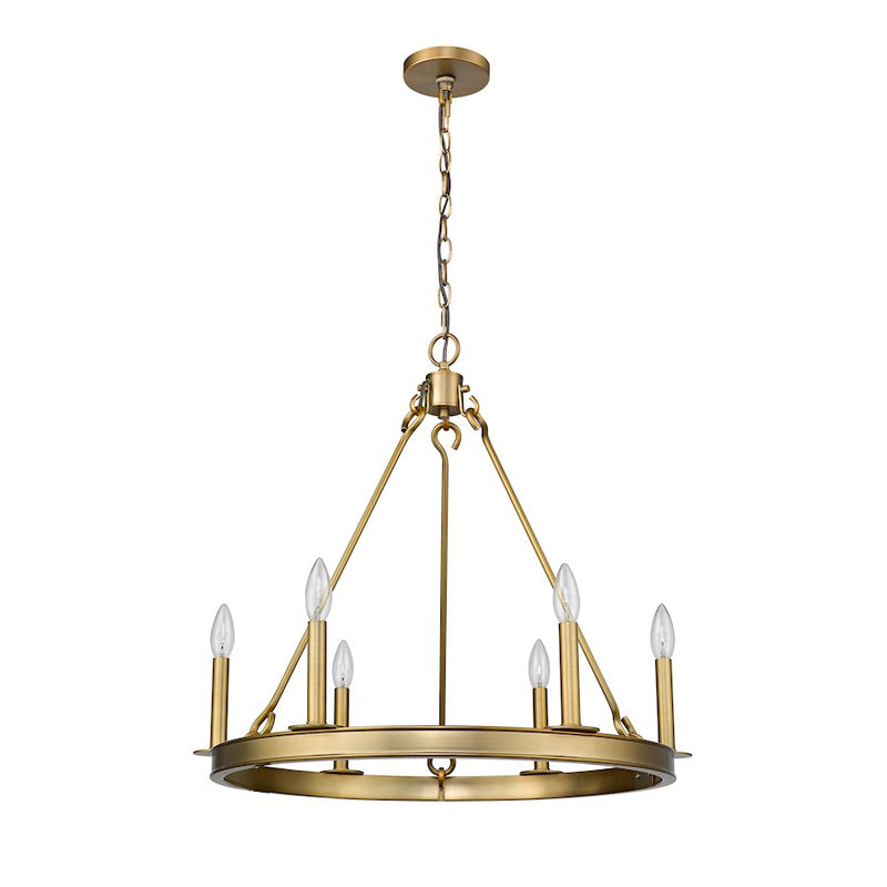Z-Lite Barclay 6 Light 24" Chandelier, Olde Brass