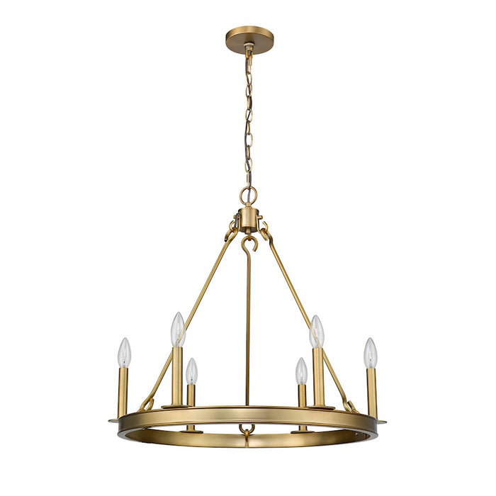 Z-Lite Barclay 6 Light 24" Chandelier, Olde Brass
