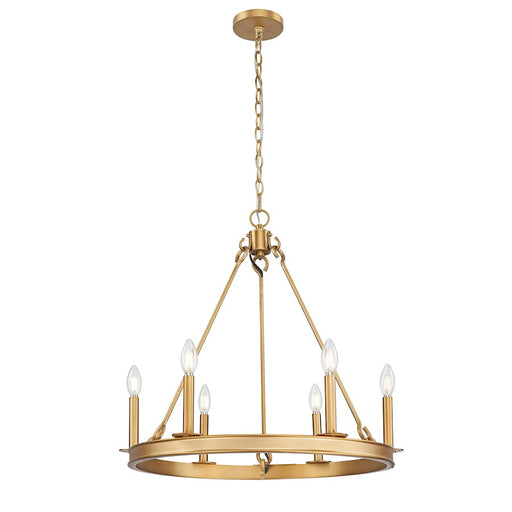Z-Lite Barclay 6 Light 25" Chandelier, Rubbed Brass/Rubbed Brass - 482R-6RB