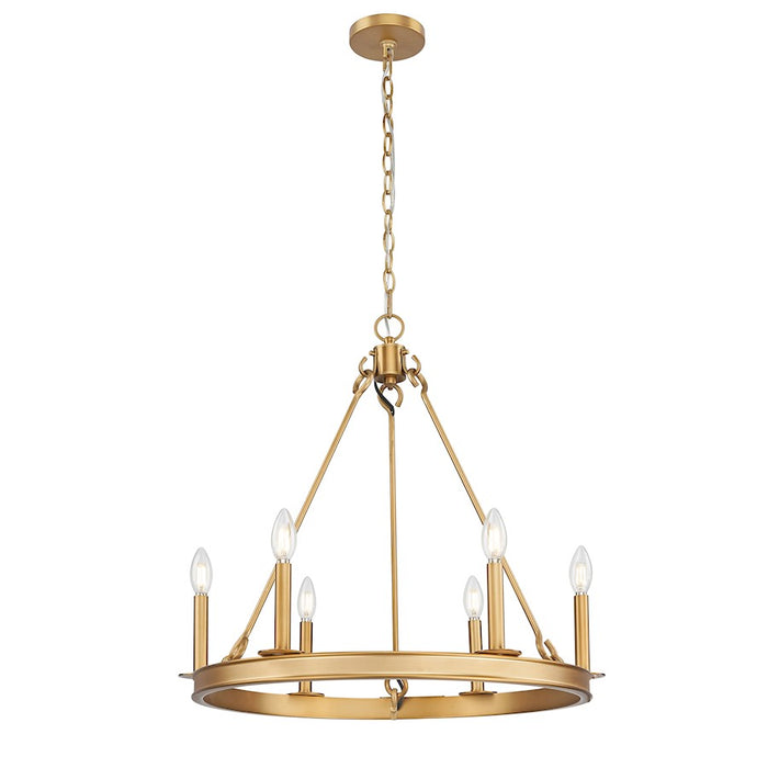 Z-Lite Barclay 6 Light 25" Chandelier, Rubbed Brass/Rubbed Brass - 482R-6RB