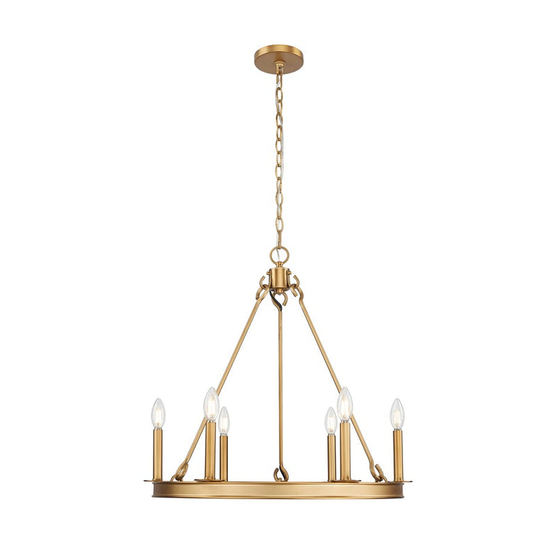 Z-Lite Barclay 6 Light 25" Chandelier, Rubbed Brass/Rubbed Brass