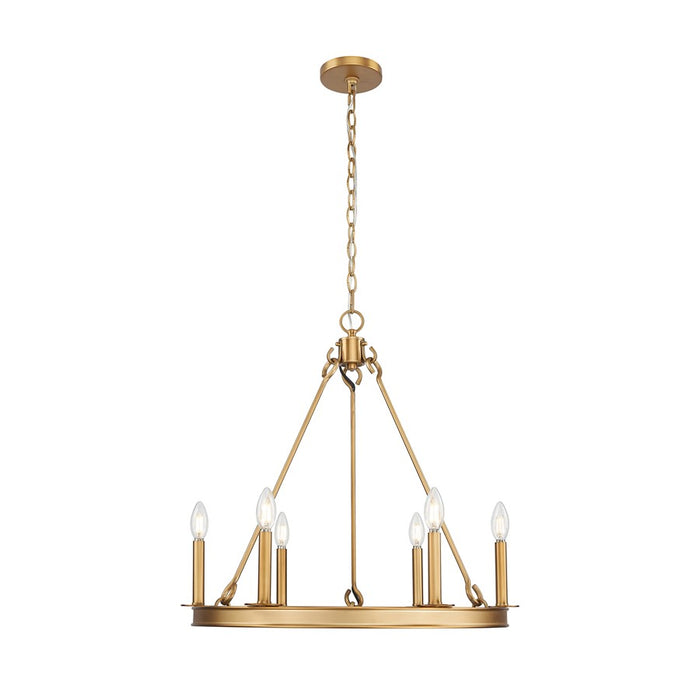 Z-Lite Barclay 6 Light 25" Chandelier, Rubbed Brass/Rubbed Brass