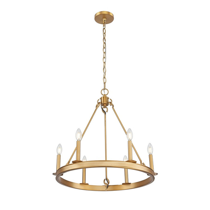 Z-Lite Barclay 6 Light 25" Chandelier, Rubbed Brass/Rubbed Brass