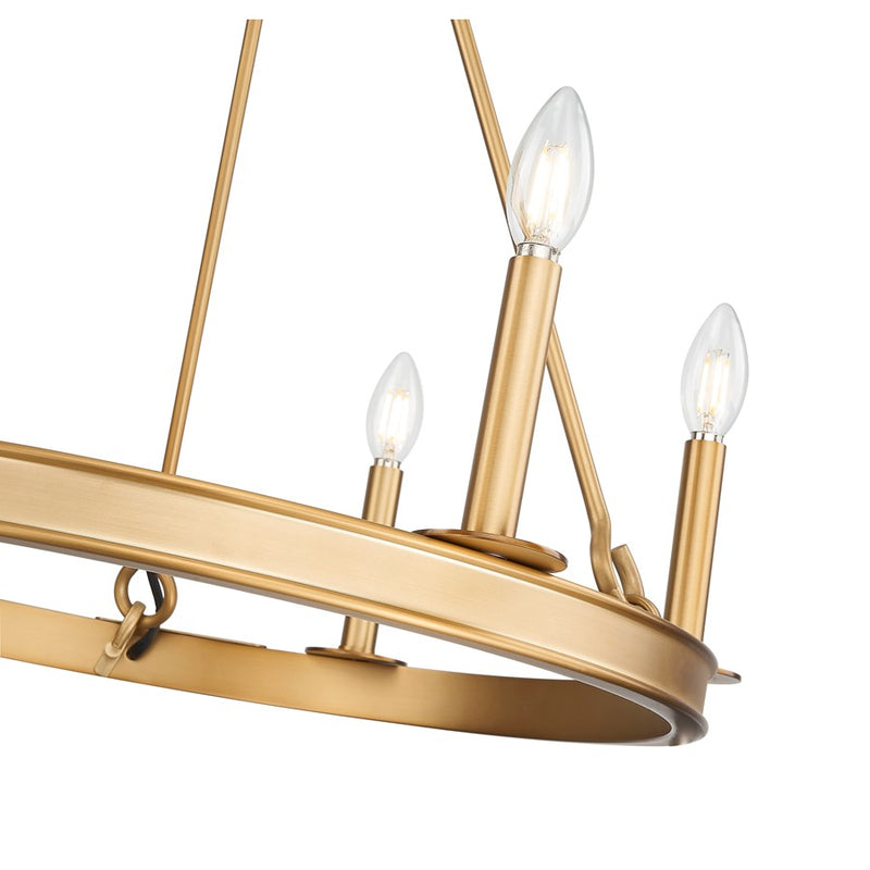 Z-Lite Barclay 6 Light 25" Chandelier, Rubbed Brass/Rubbed Brass