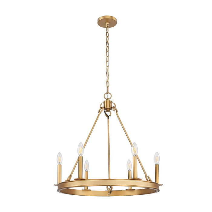 Z-Lite Barclay 6 Light 25" Chandelier, Rubbed Brass/Rubbed Brass