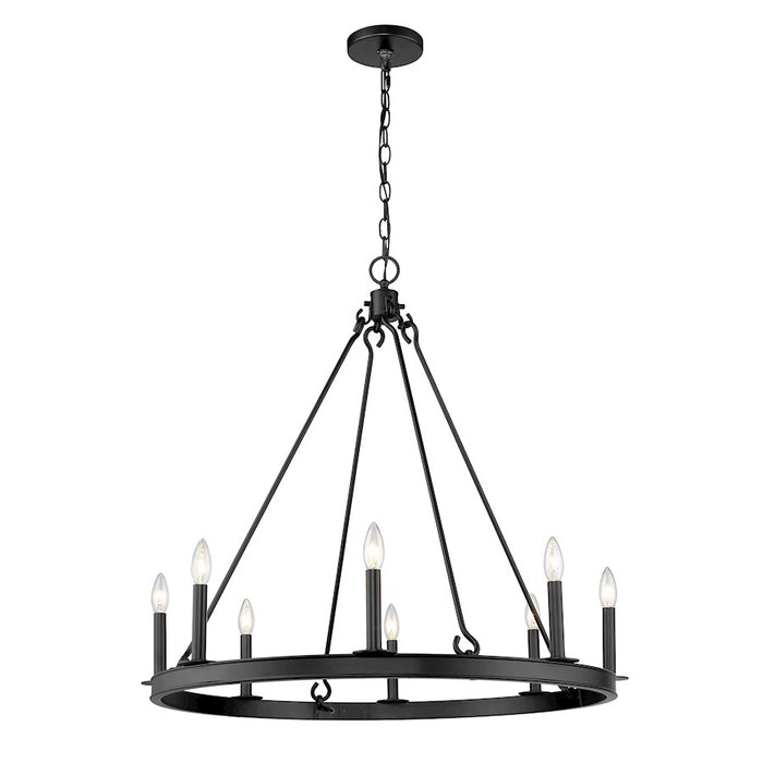 Z-Lite Barclay 8 Light 32" Chandelier, Matte Black -482R-8MB
