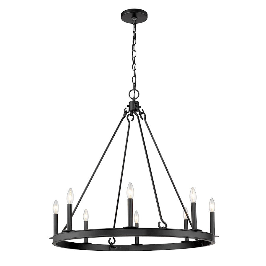 Z-Lite Barclay 8 Light 32" Chandelier, Matte Black -482R-8MB