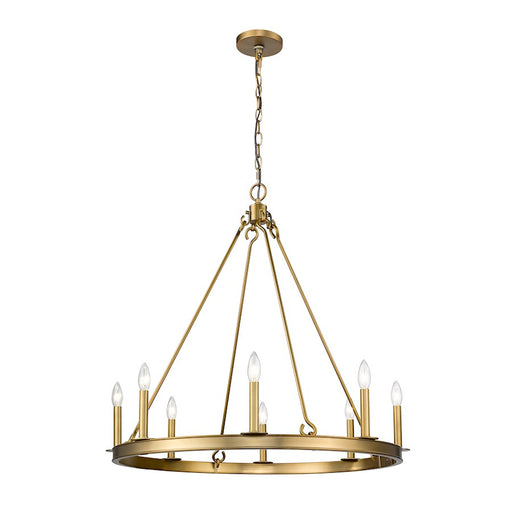 Z-Lite Barclay 8 Light 32" Chandelier, Olde Brass -482R-8OBR