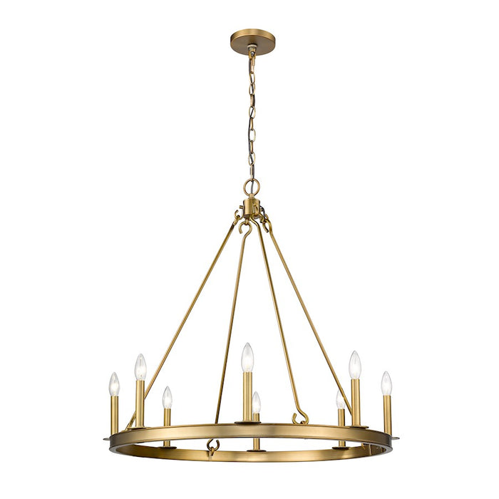 Z-Lite Barclay 8 Light 32" Chandelier, Olde Brass -482R-8OBR