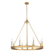 Z-Lite Barclay 8 Light 33" Chandelier, Rubbed Brass/Rubbed Brass - 482R-8RB