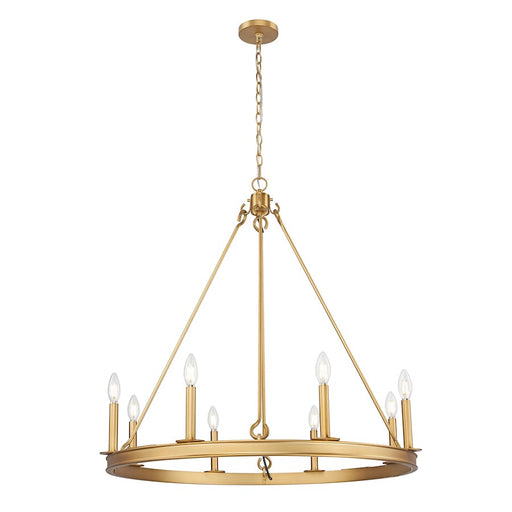 Z-Lite Barclay 8 Light 33" Chandelier, Rubbed Brass/Rubbed Brass - 482R-8RB