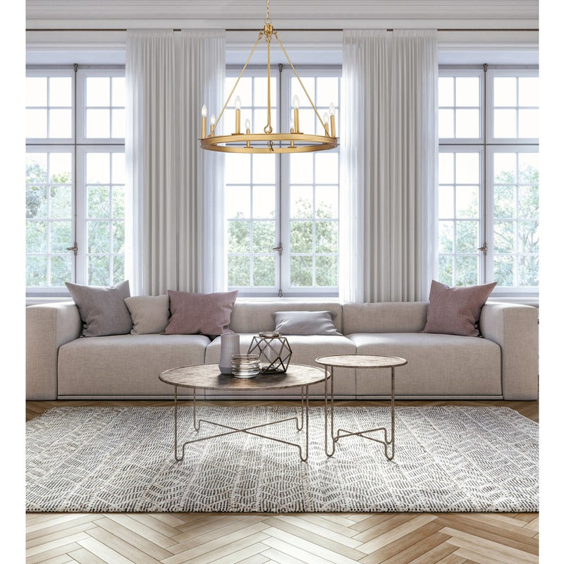 Z-Lite Barclay 8 Light 33" Chandelier, Rubbed Brass/Rubbed Brass