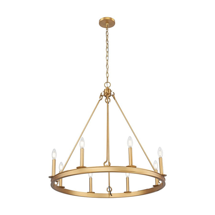 Z-Lite Barclay 8 Light 33" Chandelier, Rubbed Brass/Rubbed Brass
