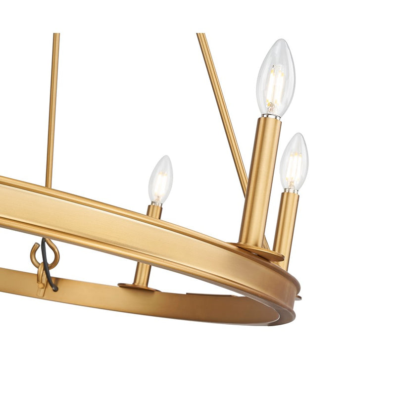 Z-Lite Barclay 8 Light 33" Chandelier, Rubbed Brass/Rubbed Brass