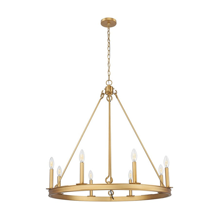 Z-Lite Barclay 8 Light 33" Chandelier, Rubbed Brass/Rubbed Brass