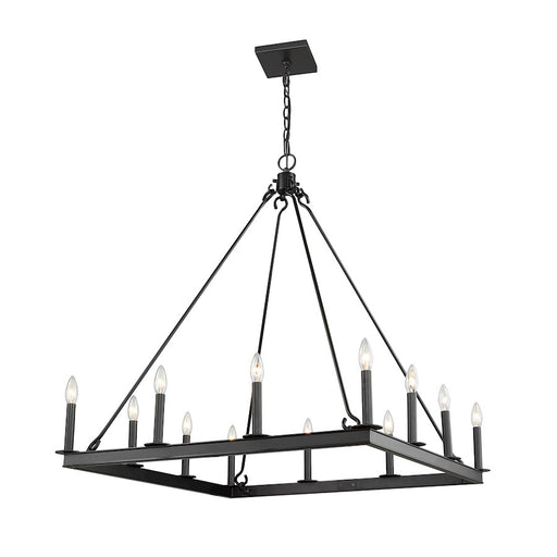 Z-Lite Barclay 12 Light 38.75" Chandelier, Matte Black -482S-12MB