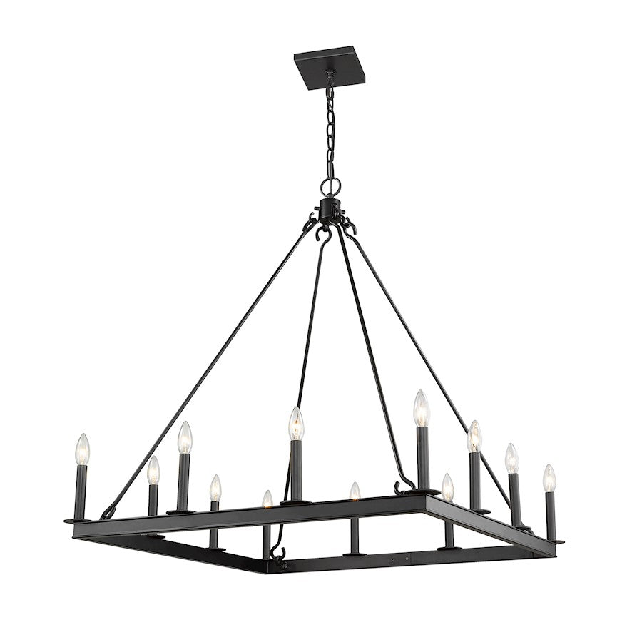 Z-Lite Barclay 12 Light 38.75" Chandelier, Matte Black -482S-12MB