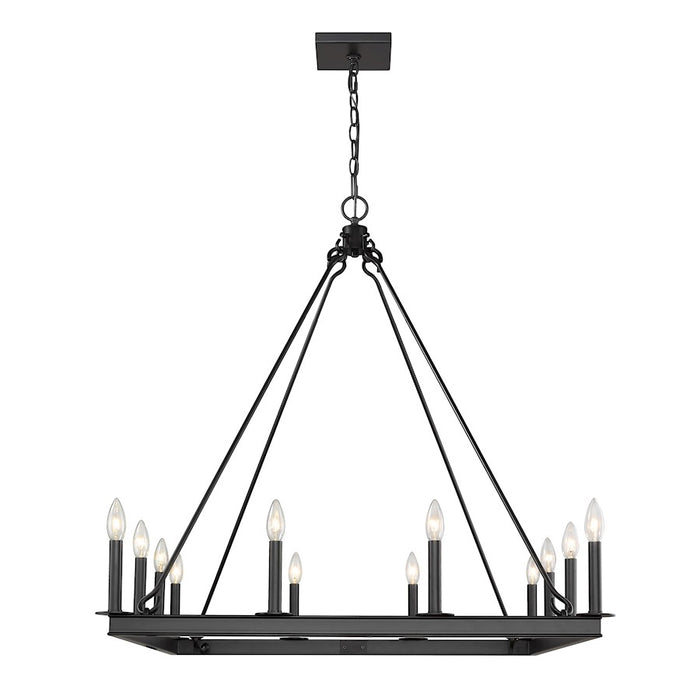 Z-Lite Barclay 12 Light 38.75" Chandelier, Matte Black