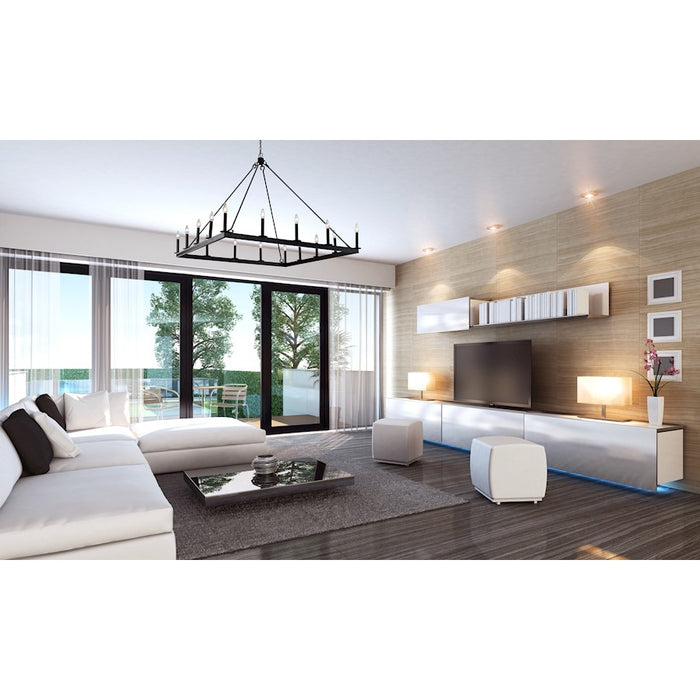 Z-Lite Barclay 16 Light 41" Chandelier, Matte Black