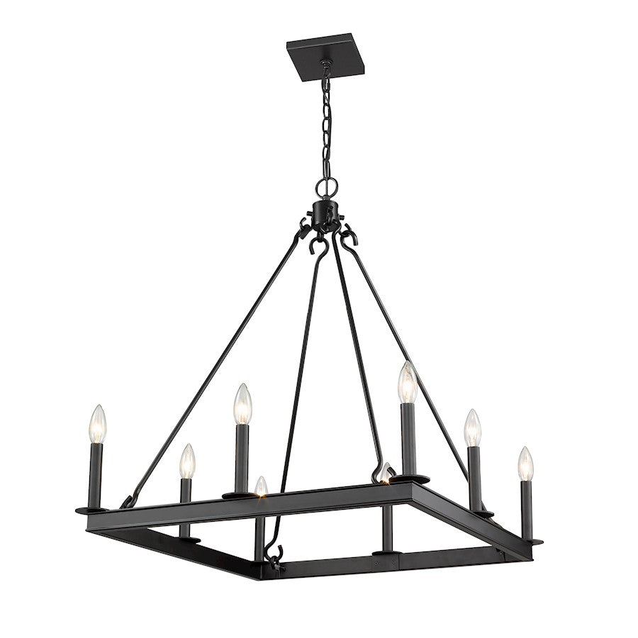 Z-Lite Barclay 8 Light 31.5" Chandelier, Matte Black -482S-8-26MB