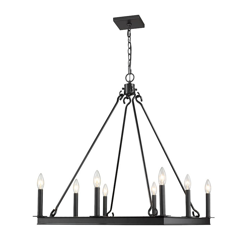 Z-Lite Barclay 8 Light 31.5" Chandelier, Matte Black